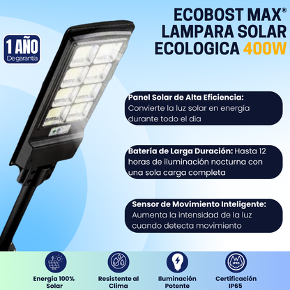 EcoBost Max®  Lampara Solar Ecologica 400W