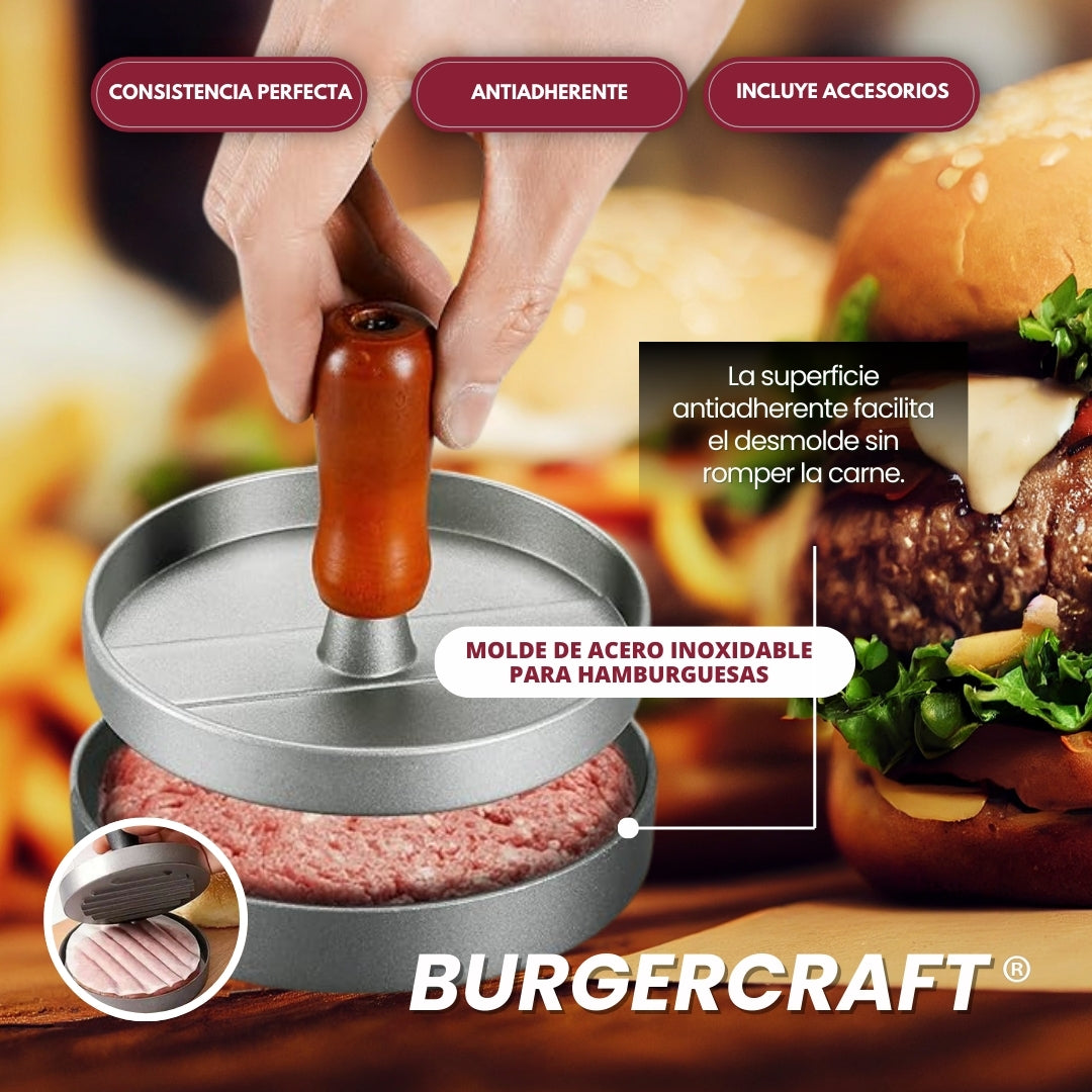 BurgerCraft® Molde de Acero Inoxidable para Hamburguesas