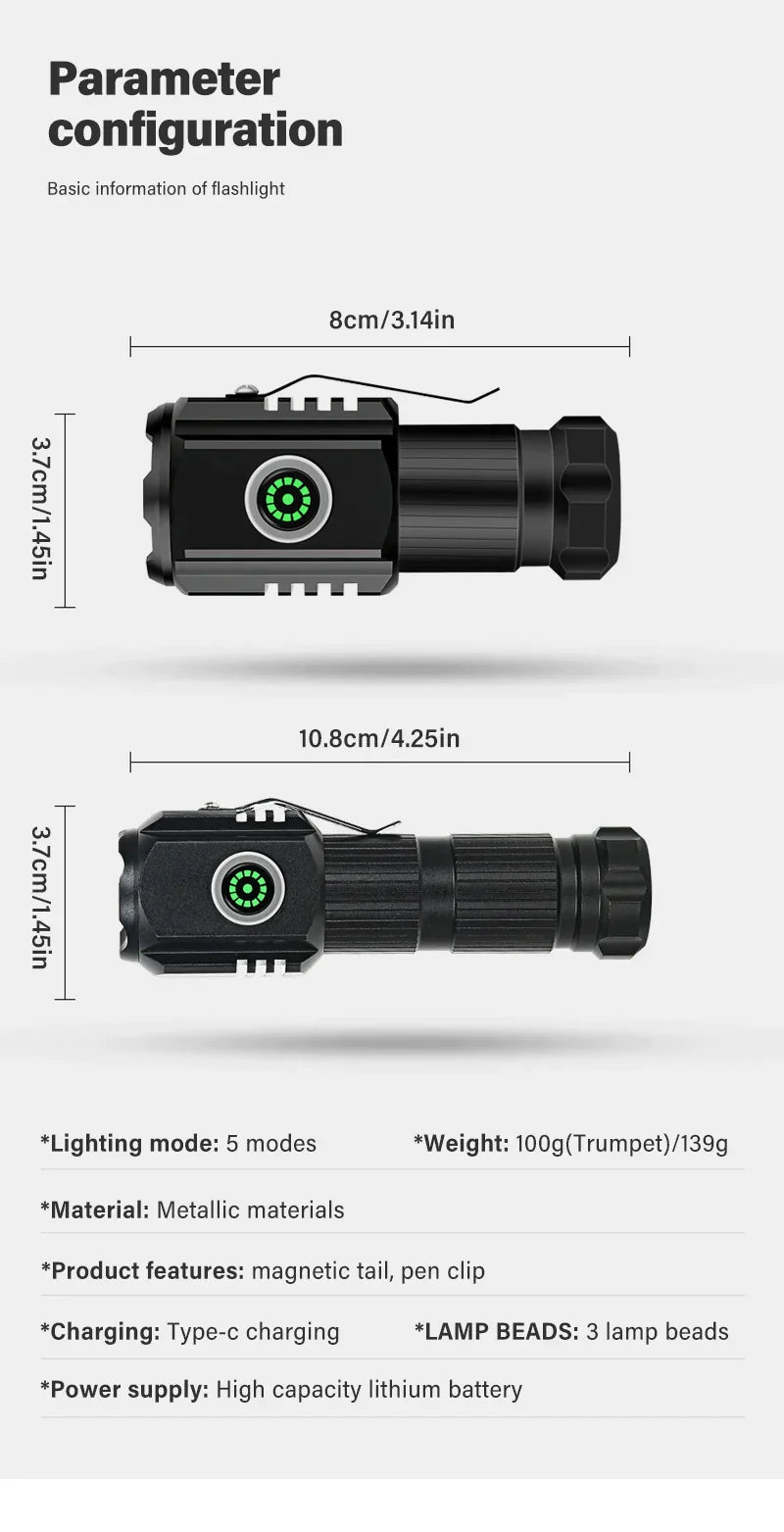 Mini linterna LED portable